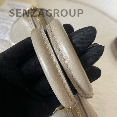 Louis Vuitton Speedy Nano Leather Handbag Shoulder Bag Grey Gold