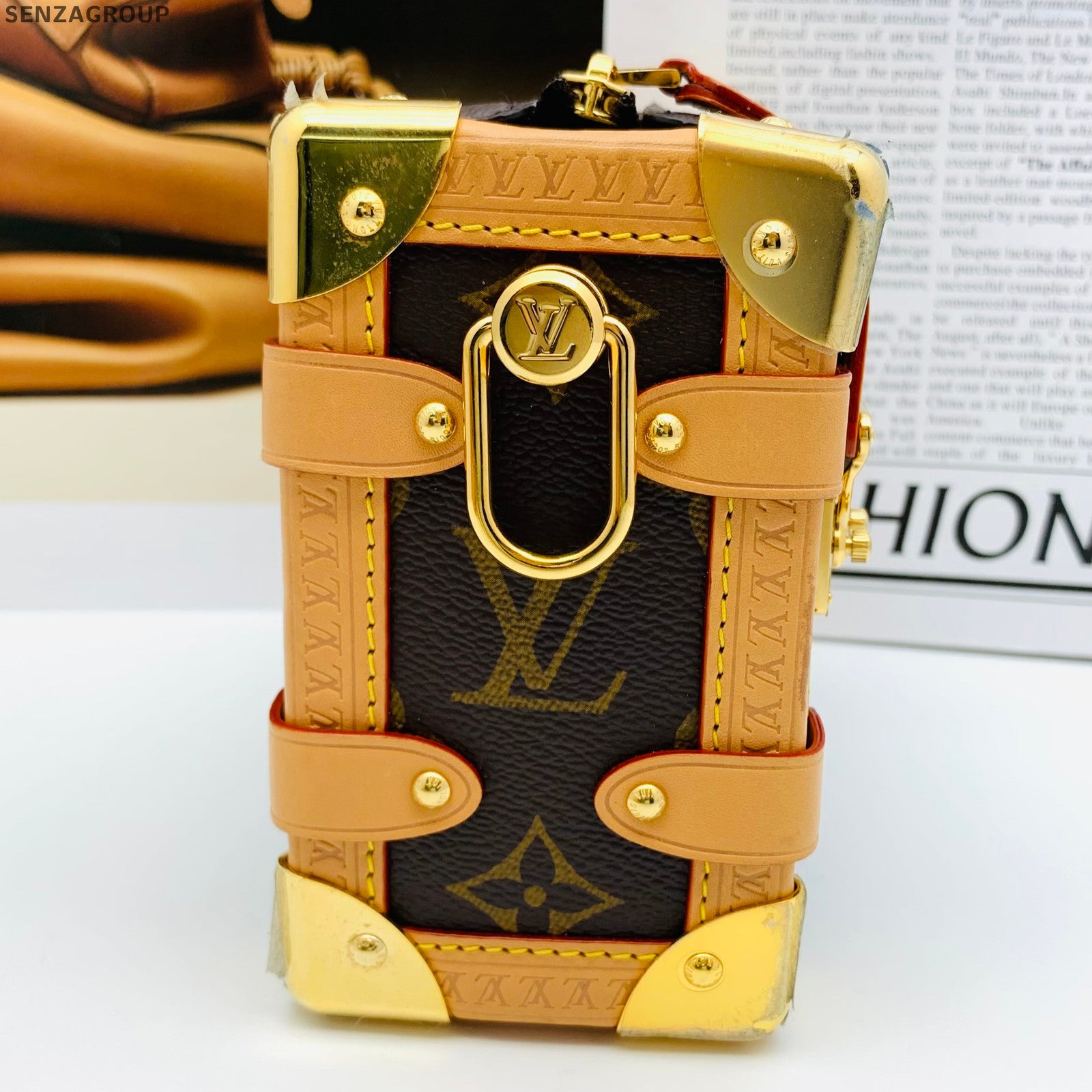 Louis Vuitton Soft Trunk Small Monogram Shoulder Crossbody Bag Brown Gold
