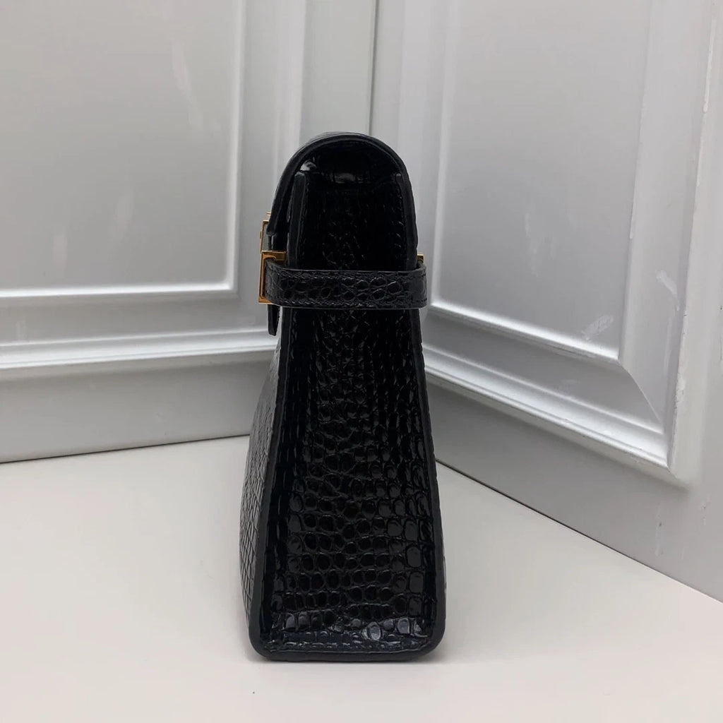 Saint Laurent Manhattan Black Shoulder Crossbody Bag Gold Hardware Women