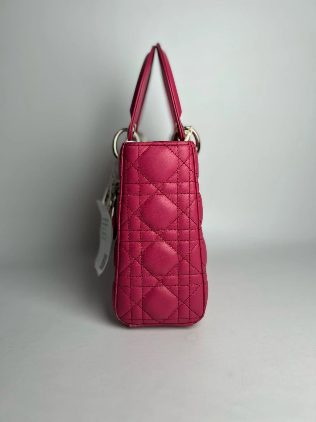 Authentic Dior Pink Lady Dior 4-Grid Top Handle Bag For Women