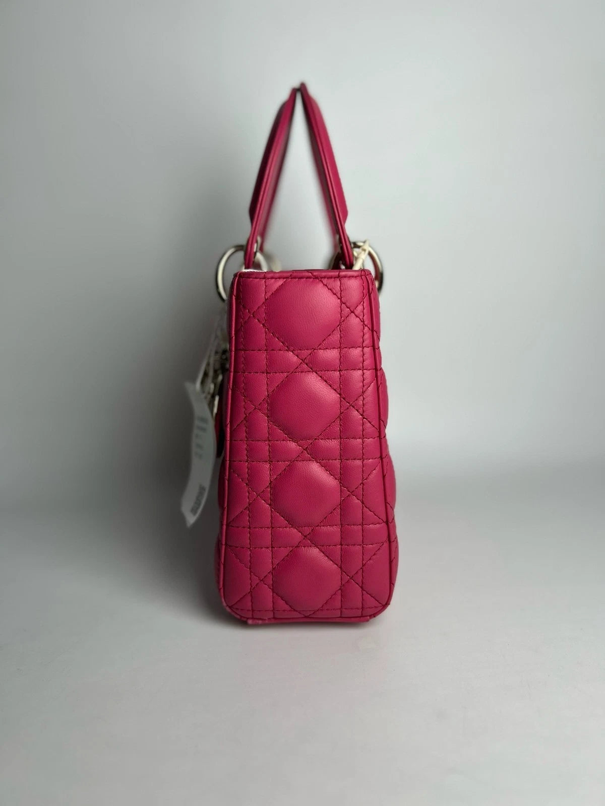 Authentic Dior Pink Lady Dior 4-Grid Top Handle Bag For Women