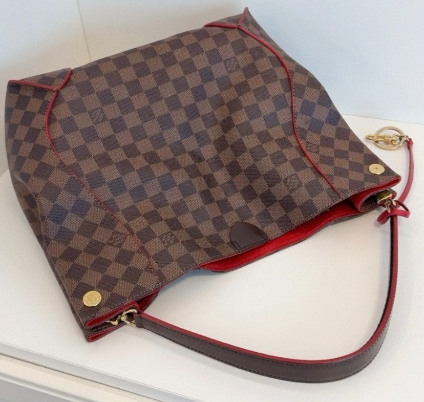 Louis Vuitton Classic Hobo Damier Ebene Shoulder Handbag Women