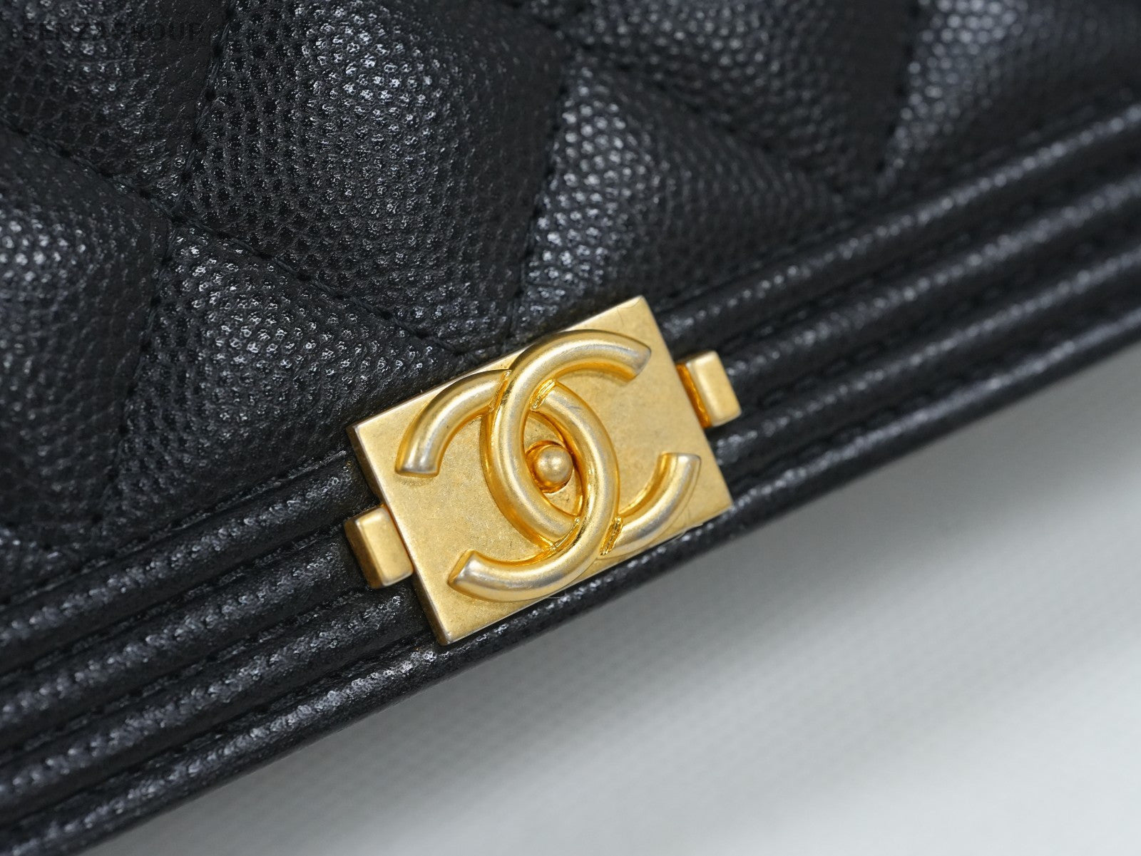 CHANEL Leboy Woc Calfskin Chain Shoulder bag Black Gold Women Classic