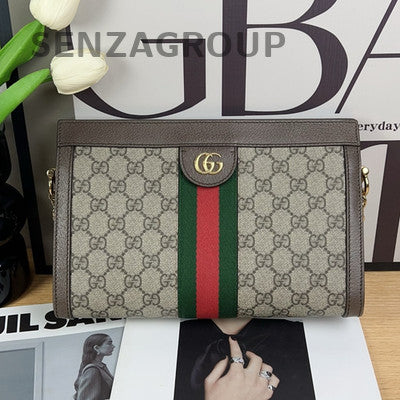 Gucci Ophidia Mini Chain Shoulder Bag Brown Classic Women's