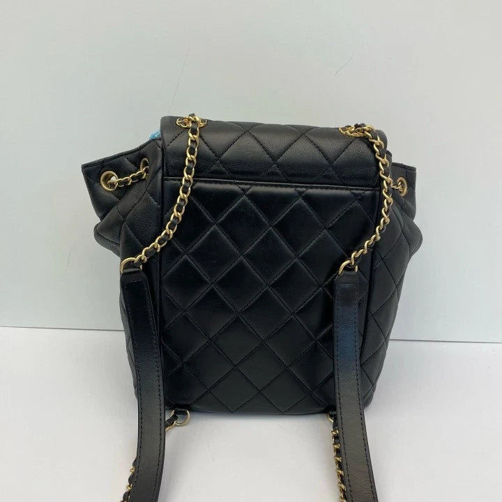 CHANEL 19Bag Black Gold Backpack For Women