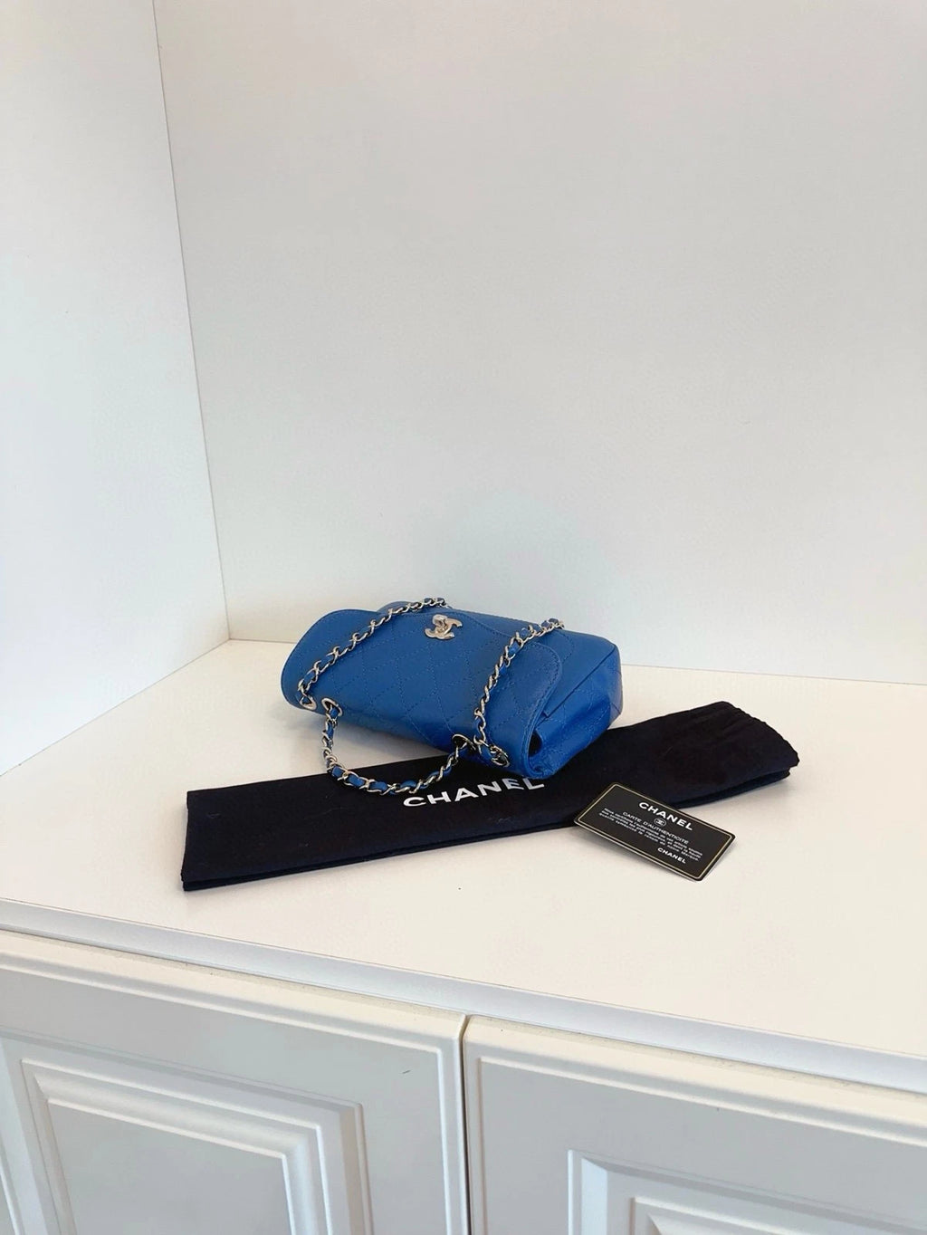 CHANEL Blue Flap Crossbody Shoulder Bag For Women