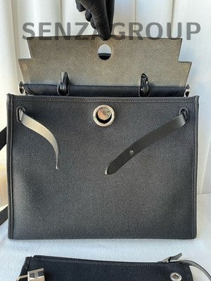 Hermès Herbag 31 Black Silver Tote Shoulder Bag Classic Women