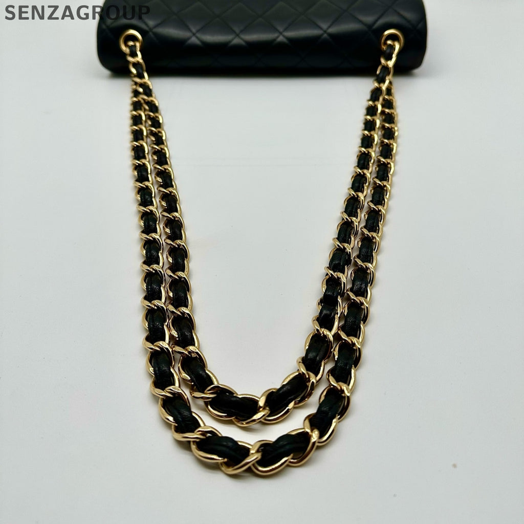 Chanel Classic Flap Jumbo Lambskin Shoulder Bag Black Gold