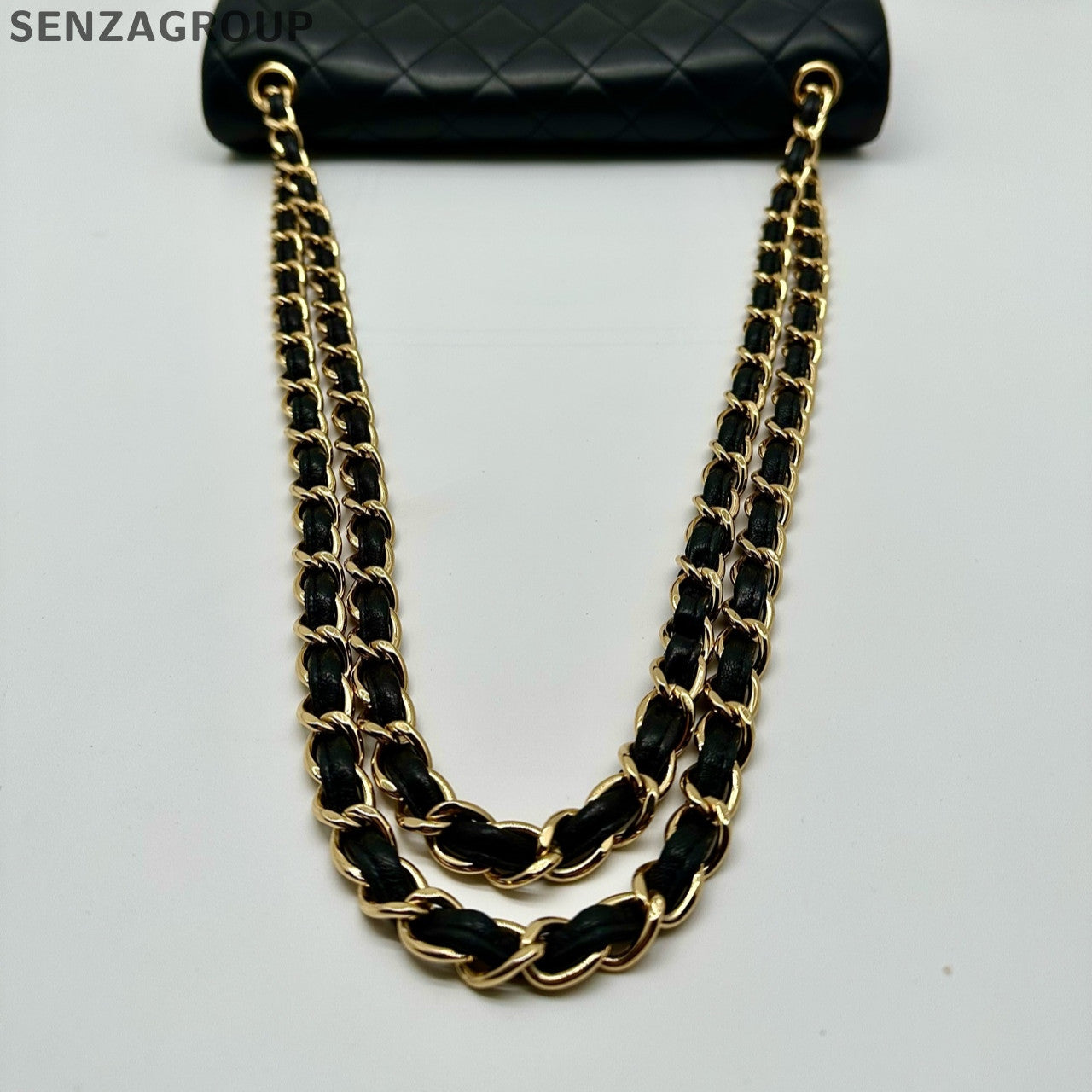 Chanel Classic Flap Jumbo Lambskin Shoulder Bag Black Gold