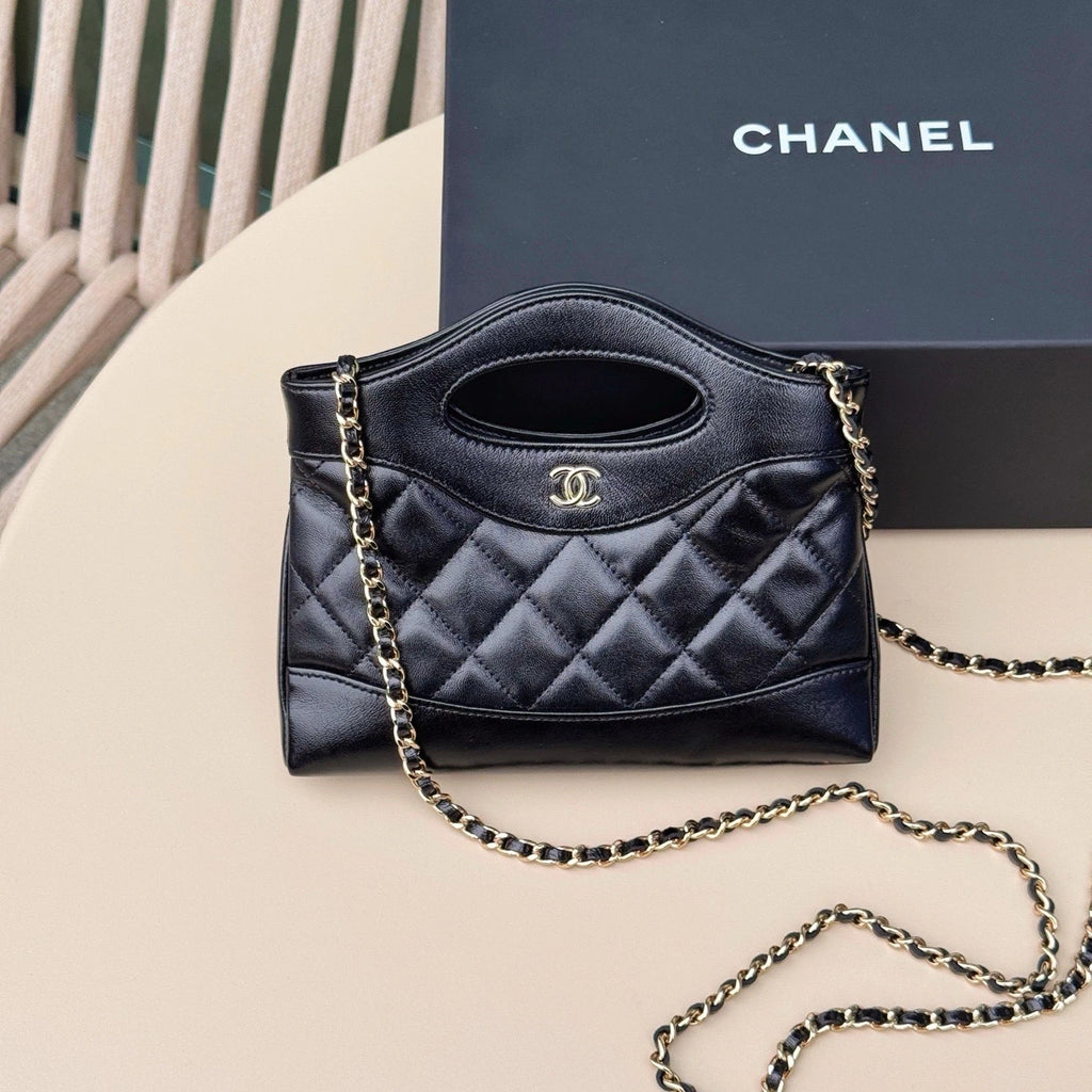 CHANEL Black Gold 31bag Nano Tote Bag For Women