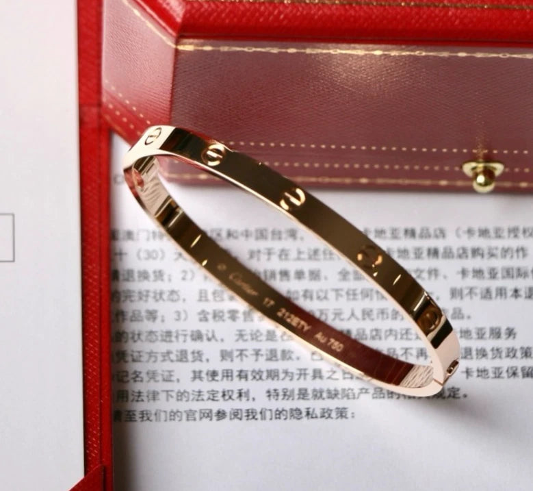 Cartier Love Bracelet Medium 18k Rose Pink Gold Bangle Size17