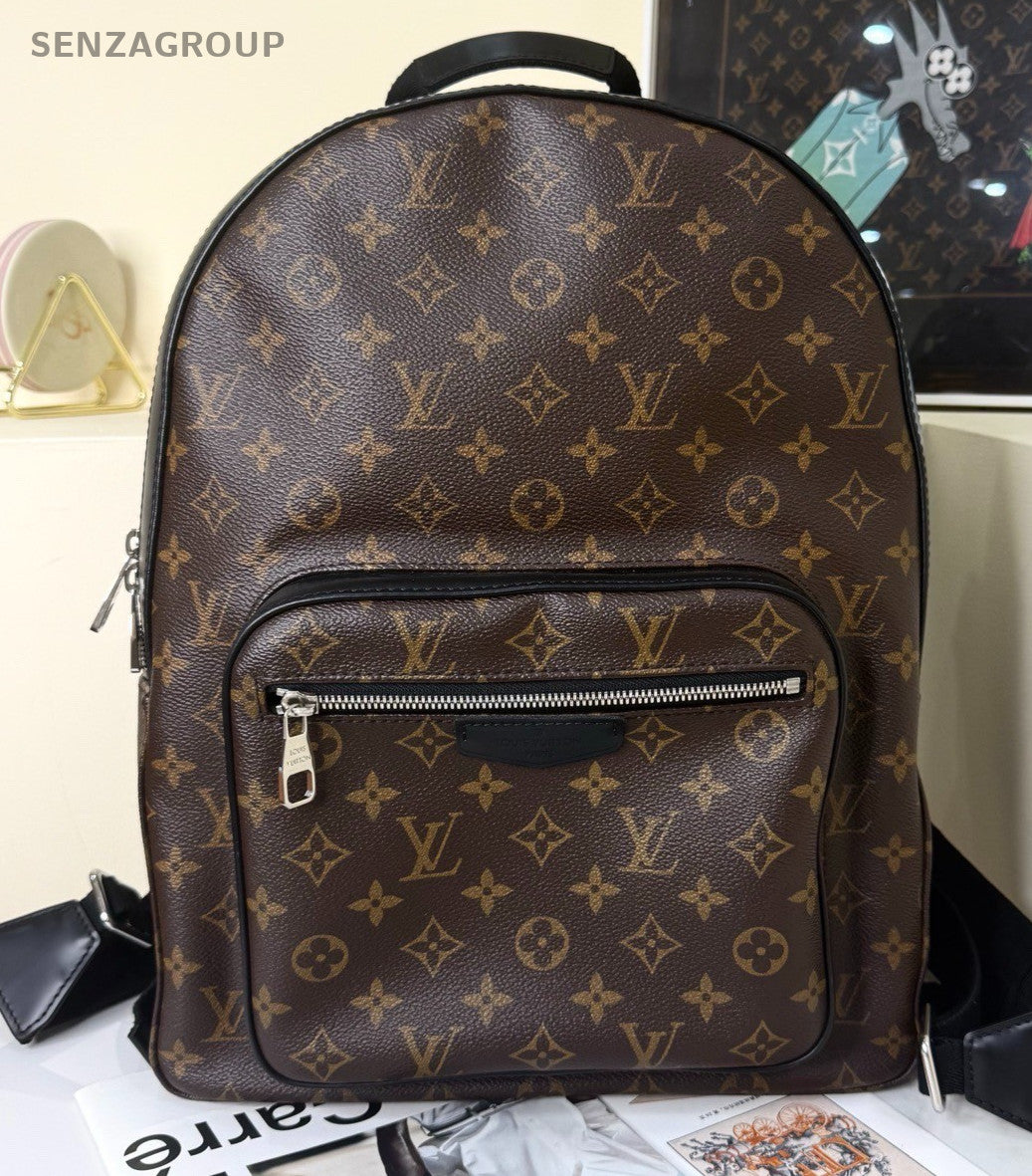 Louis Vuitton Josh Monogram Backpack Brown Silver Unisex Adults Classic