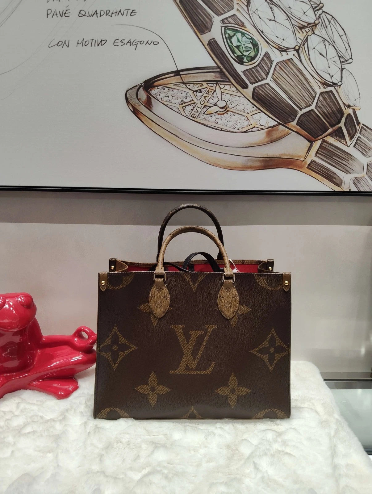 Louis Vuitton OnTheGo Monogram Canvas Tote Bag Excellent