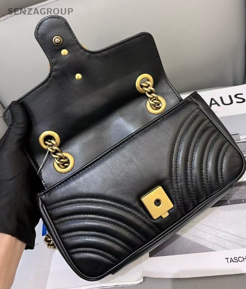 Gucci Marmont22 2ways Shoulder Crossbody Bag Women Black