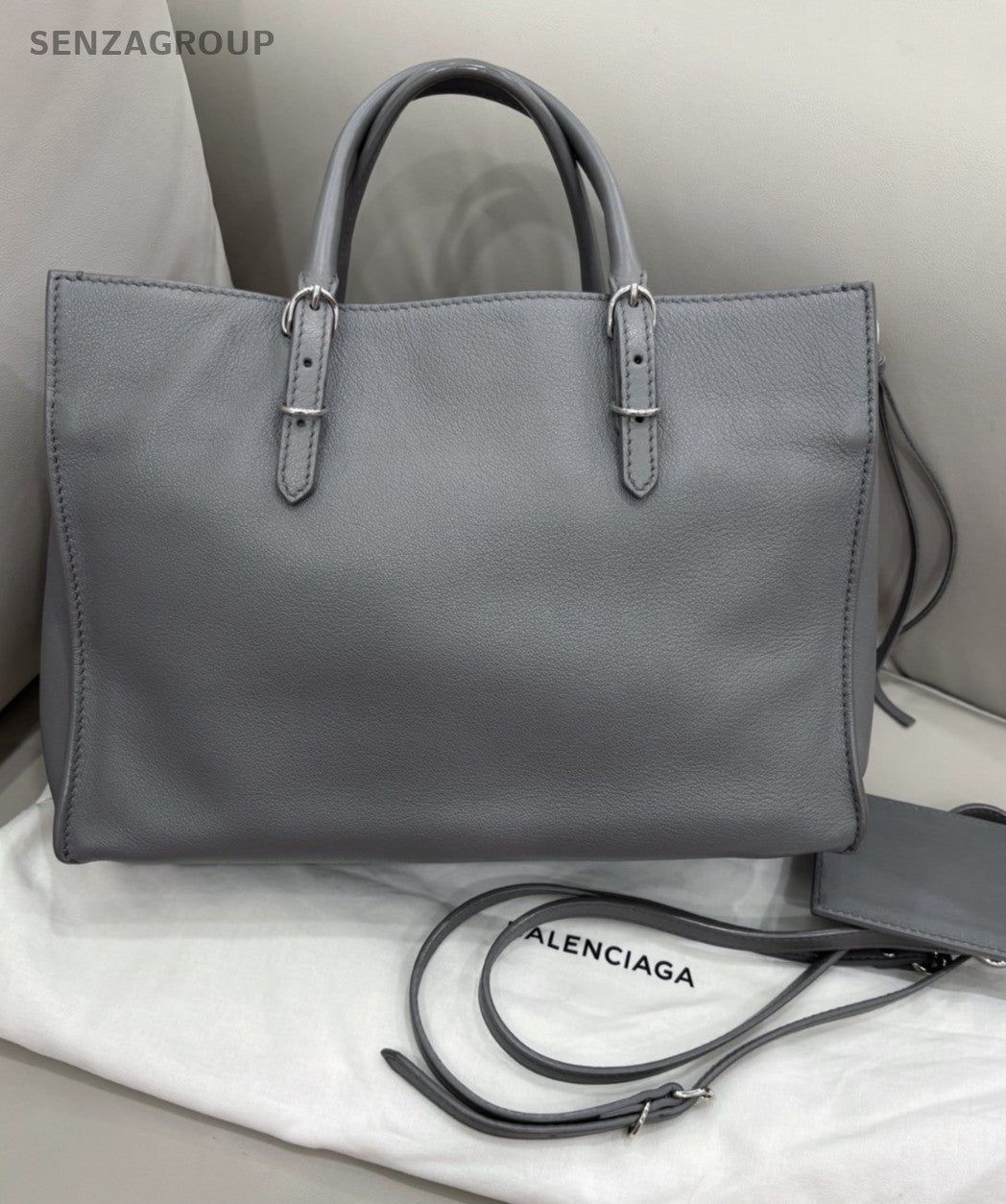 Balenciaga City Tote Top Handle Shoulder Crossbody Bag Gray Almost Brand New