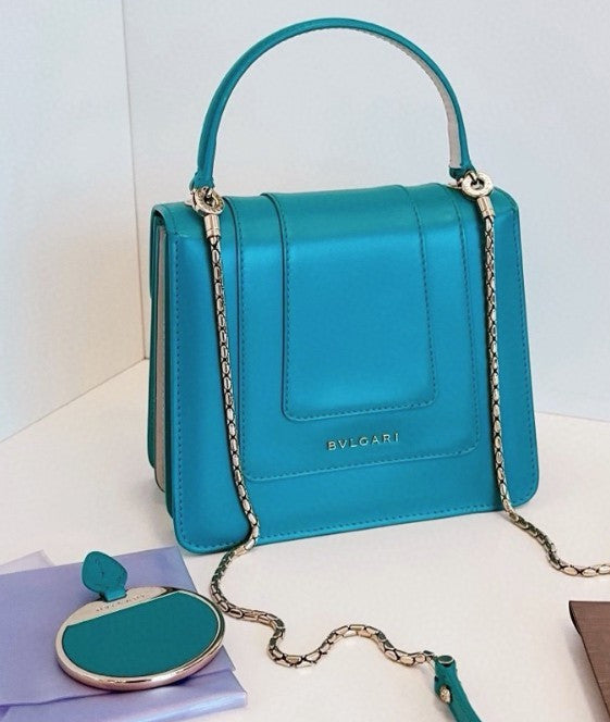 Bvlgari Serpenti Forever Top Handle Peppermint turquoise greenChain Shoulder bag