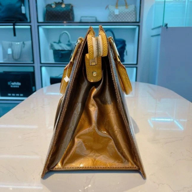 Louis Vuitton Bronze Patent Leather Handbag For Women