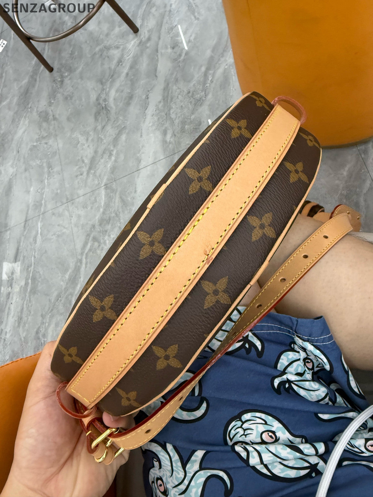Louis Vuitton Monogram Pochette Accessoires Shoulder Bag Brown Gold