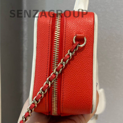 Chanel Blue Medium Vanity Case Camera Bag with Chain Strap