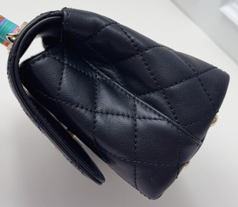 Chanel Cocohandle Mini Top Handle Bag Chain Crossbody Black Gold  Women Classic