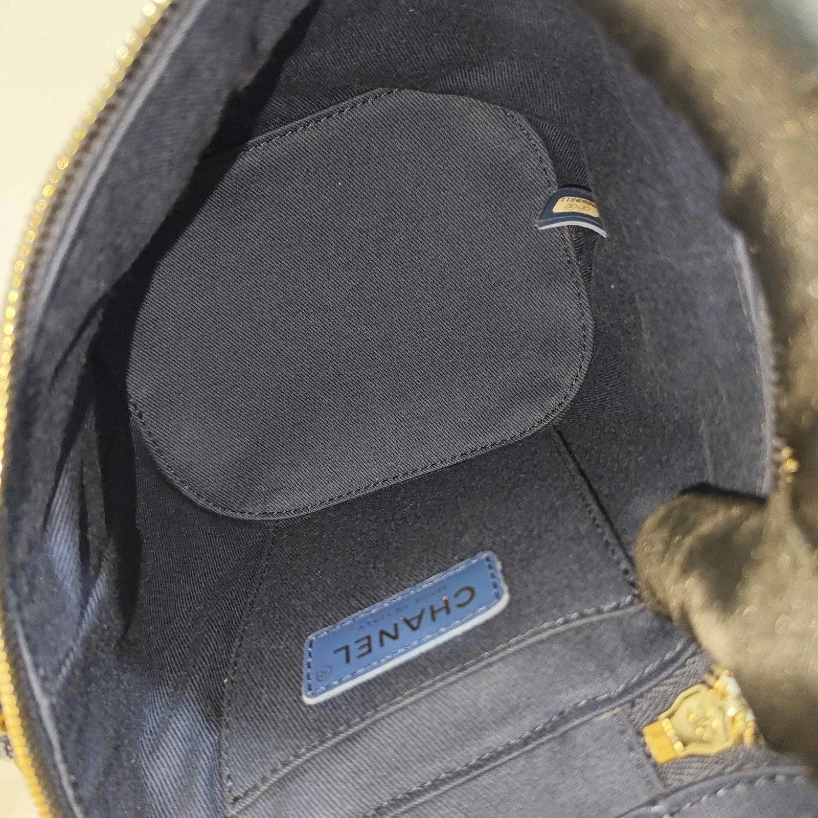 CHANEL Denim Topstitch Bucket Bag For Women