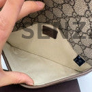 Gucci GG Supreme Messenger Crossbody Waist Bag Brown Gold Buckle Women