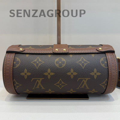 Louis Vuitton Monogram Papillon Crossbody Shoulder Bag Brown Gold Clasp