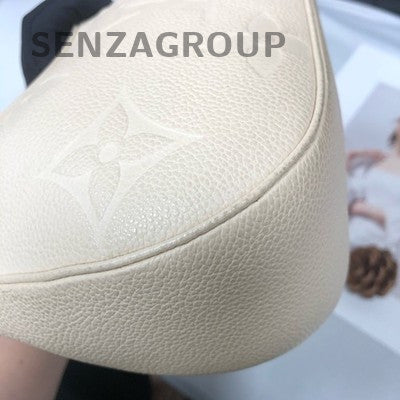 Louis Vuitton White Gold Shoulder Crossbody Bag Classic Women Fashion