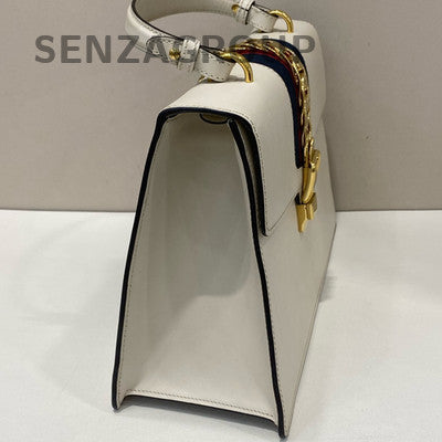 Gucci Sylvie Large White Gold Buckle Shoulder Bag - Classic Fashion Women