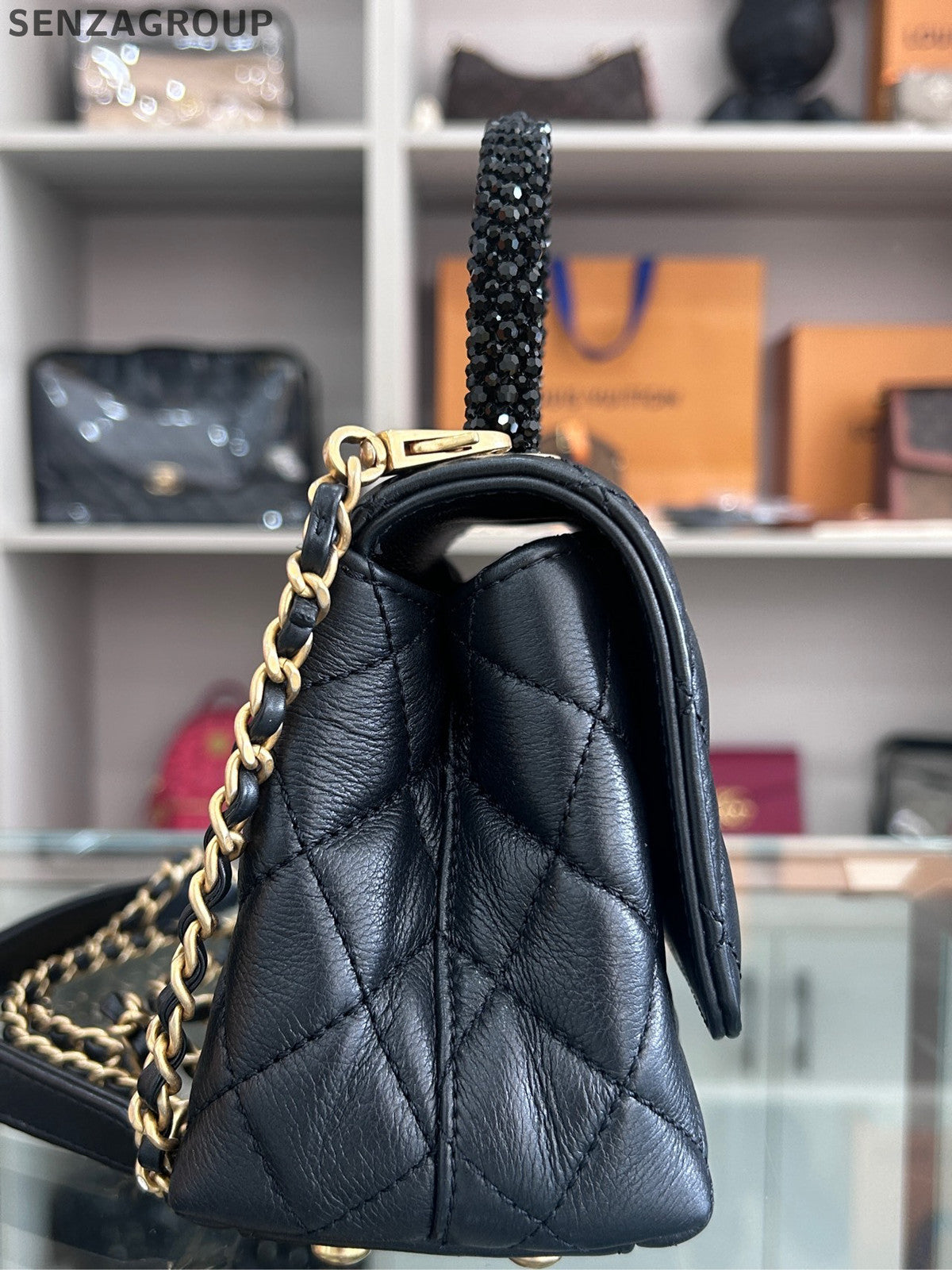 Chanel Coco Handle Small Black Gold Chain Shoulder Bag Classic