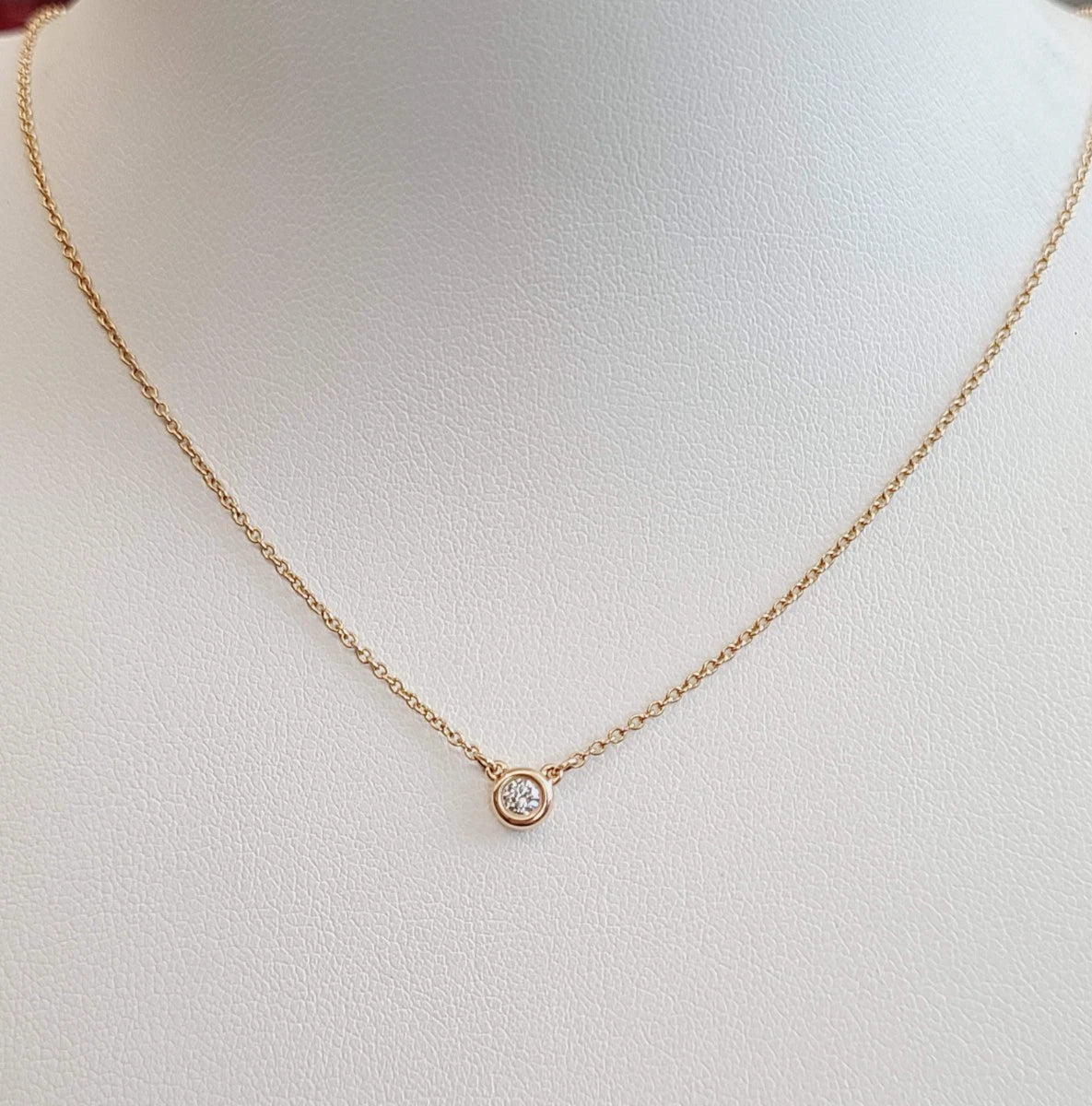 Tiffany &amp; Co Elsa Peretti Diamonds by the Yard Pendant 18K Rose Gold Necklace