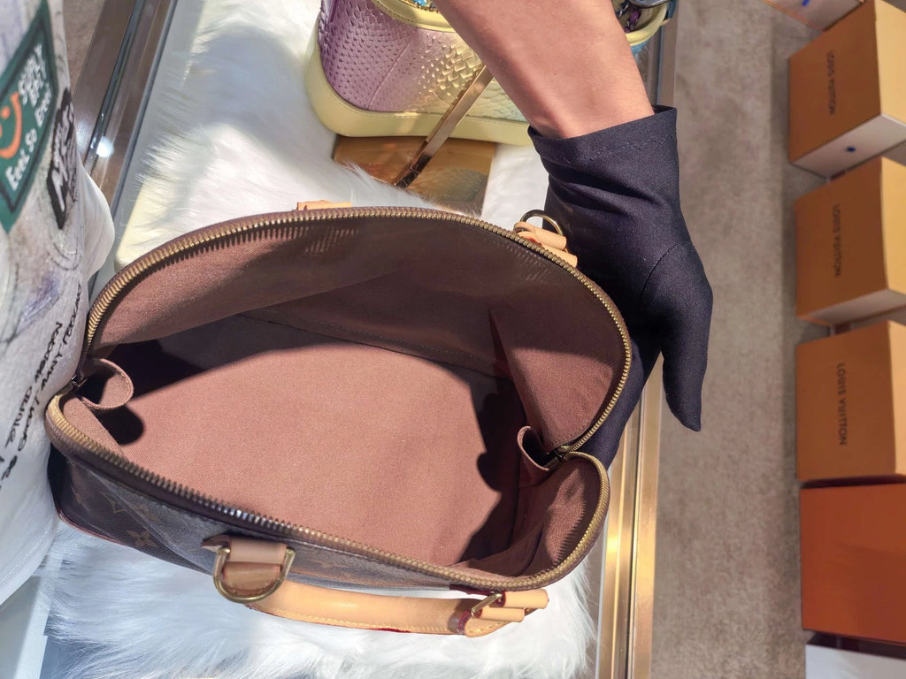 Authentic Louis Vuitton Canvas Alma Top Handle Bag For Women