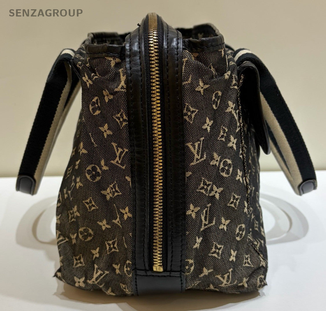 Louis Vuitton Monogram Tote Black Gray Gold Top Handle Bag Women Classic Vintage