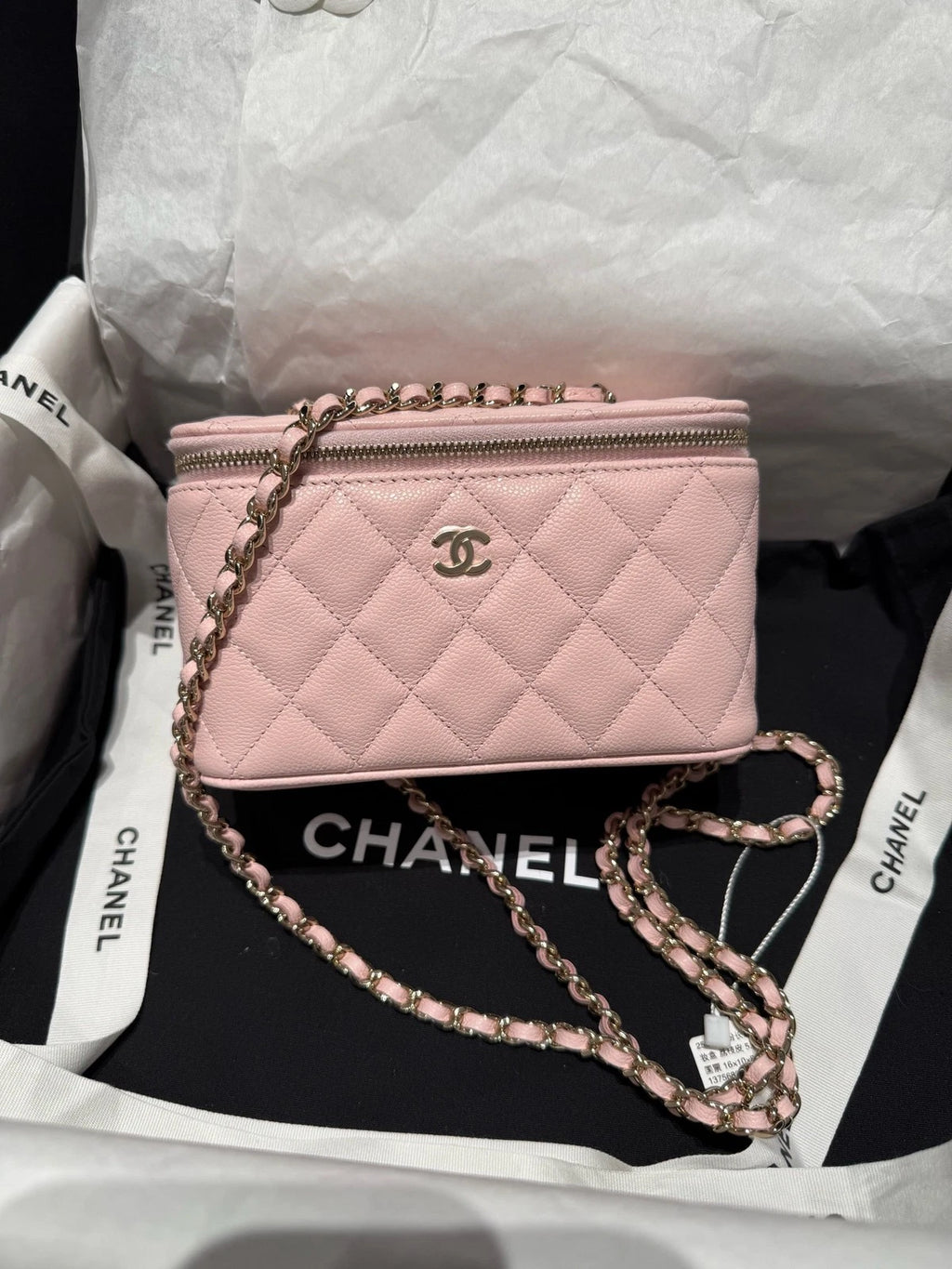NEW CHANEL Sakura Pink Long Box Crossbody Bag For Women