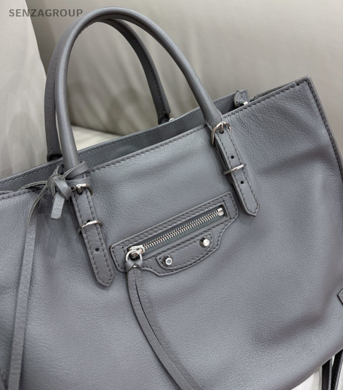 Balenciaga City Tote Top Handle Shoulder Crossbody Bag Gray Almost Brand New