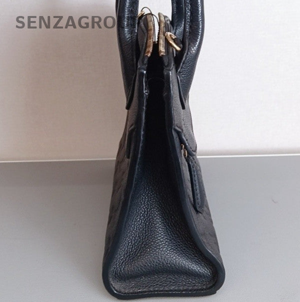 Louis Vuitton City PM Monogram Top Handle Bag Crossbody Black Gold Women Classic