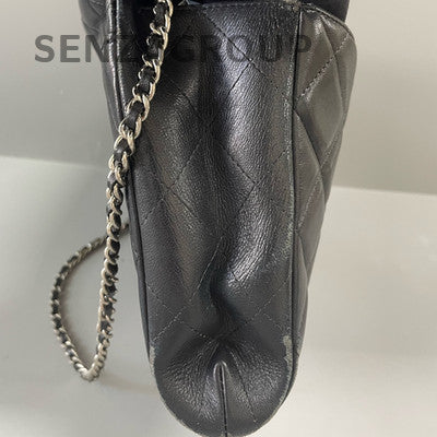 Chanel Timeless Black Silver Quilted Chain Shoulder Bag - Women's Fashion