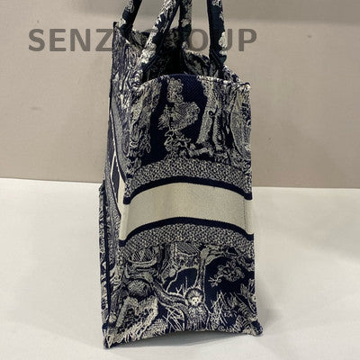 Dior Book Tote Blue Embroidered Medium Tote Bag - Classic & Stylish