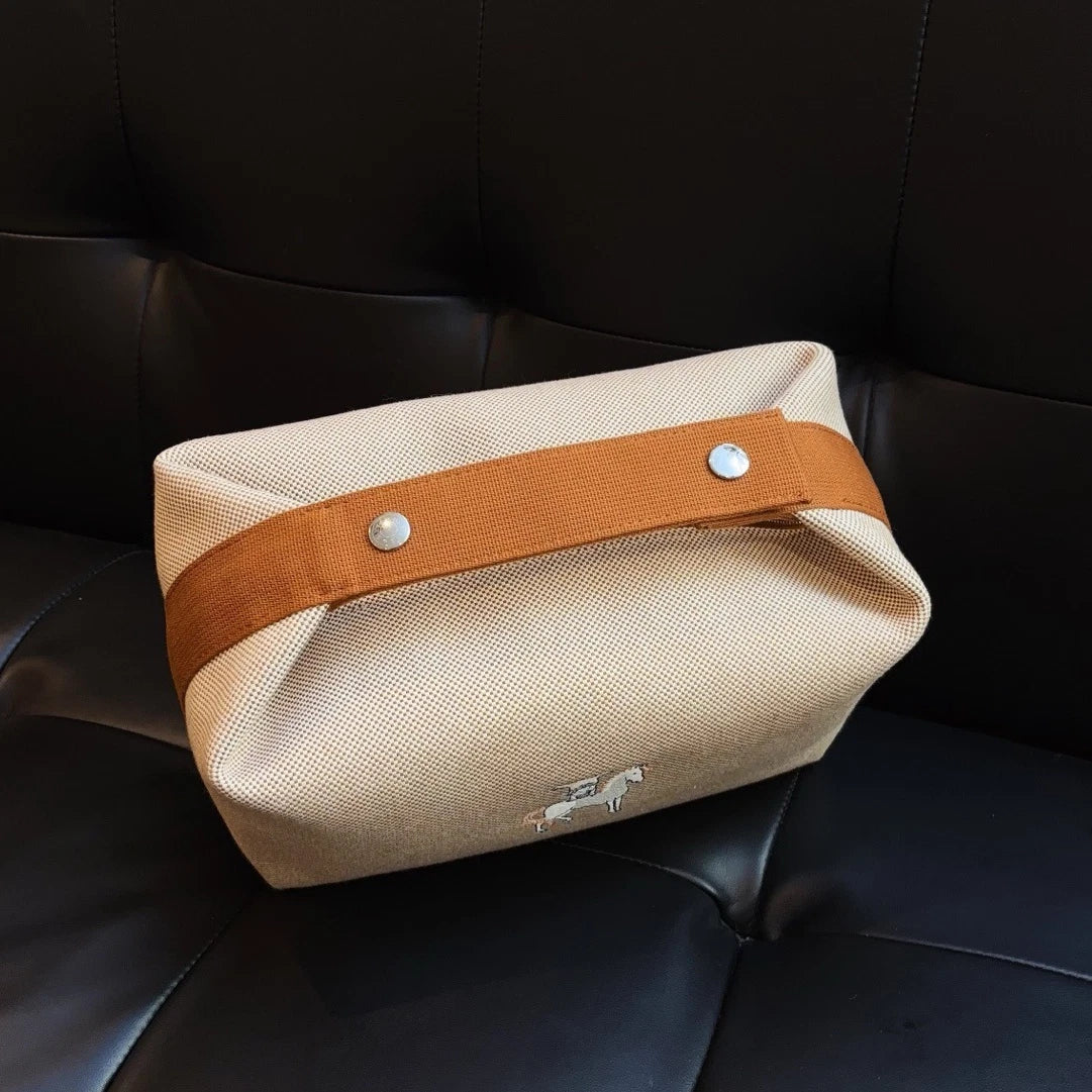 Hermes Hobo GM Top Handle Bag Beige Brown Women Fashion