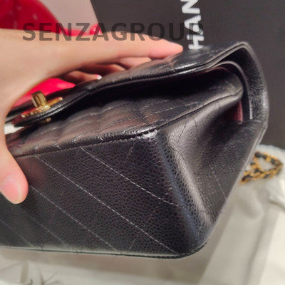 Chanel Classic Flap Black Gold Small Quilted Chain Shoulder Bag