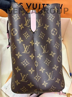 Louis Vuitton Pink Noe Bucket Bag Brown Gold Women's Classic Shoulder Crossbody