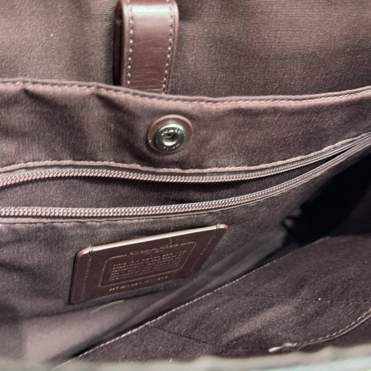 Coach Monogram Canvas Leather Laptop Briefcase Shoulder Bag For Women