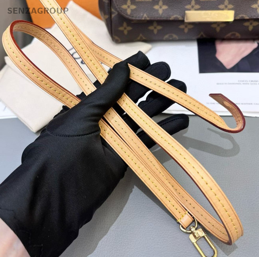 Louis Vuitton Favorite MM Monogram Chain Shoulder Bag Crossbody Brown Gold Women
