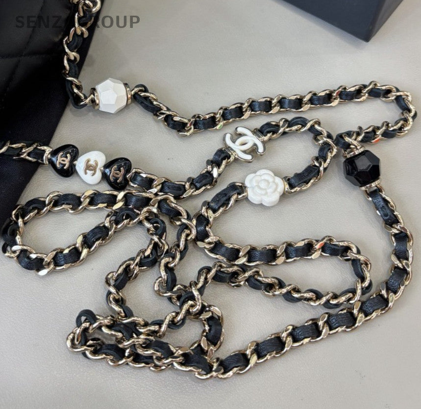 Chanel 23P Mini Chain Box Shoulder Bag Crossbody Black Gold Women Classic