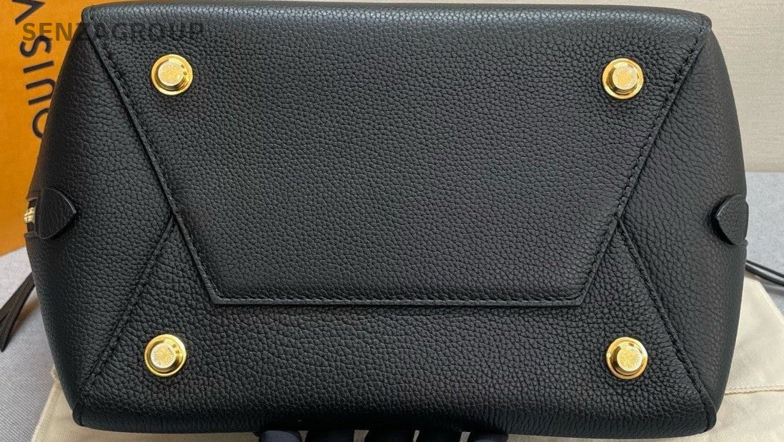 Louis Vuitton Calfskin Tote Handle bag Crossbody Black Gold Women Classic