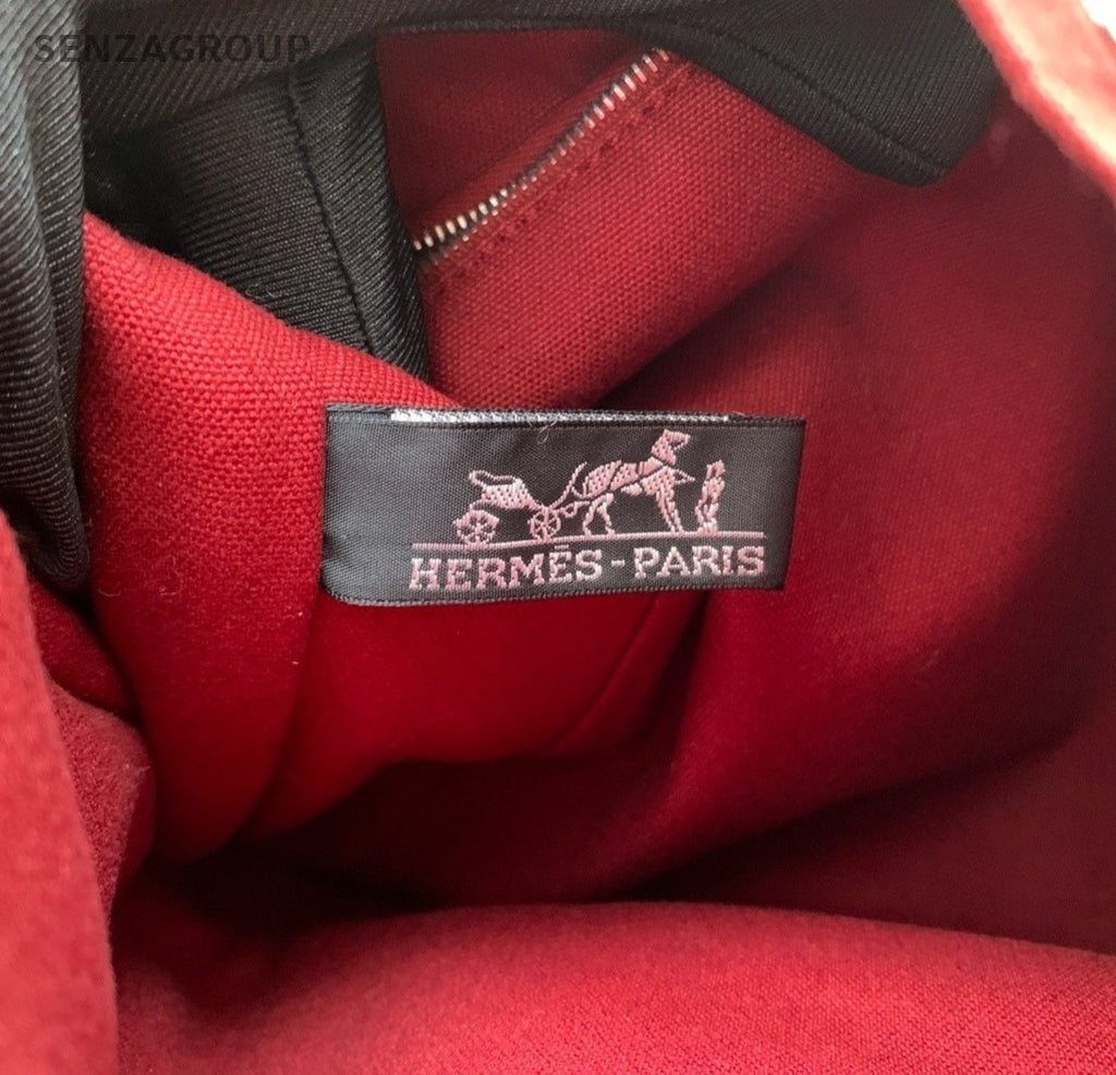 Hermès Canvas Top Handle Shoulder Bag Women Red