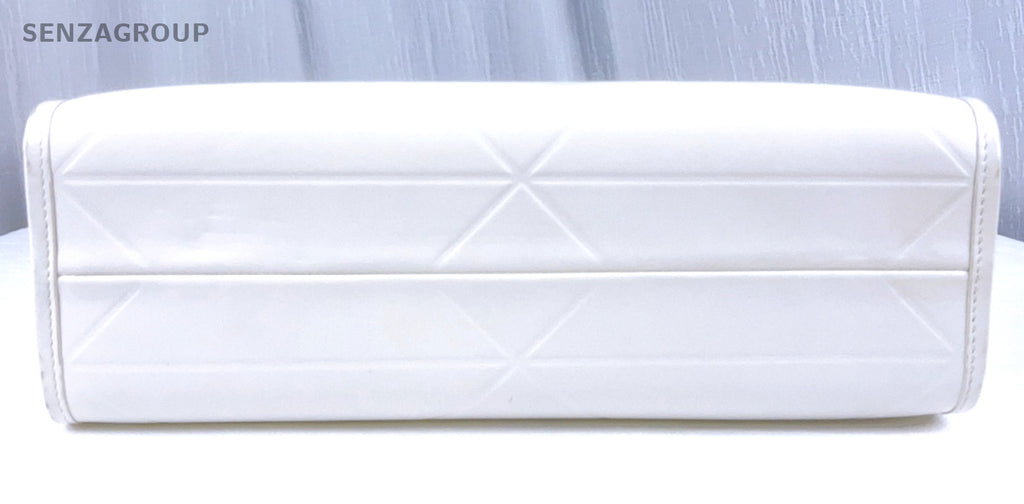 PRADA Symbole Top Handle tote Handbag White Gold Women Almost Brand NEW