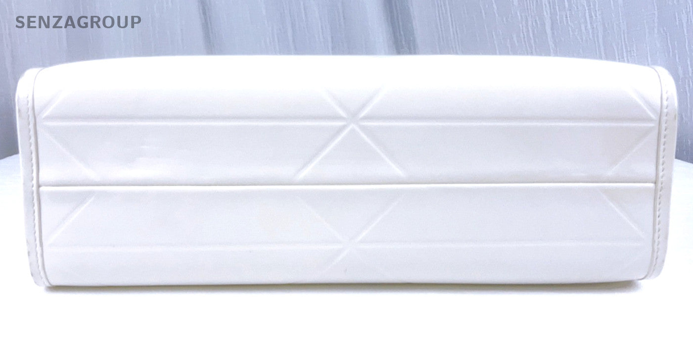 PRADA Symbole Top Handle tote Handbag White Gold Women Almost Brand NEW