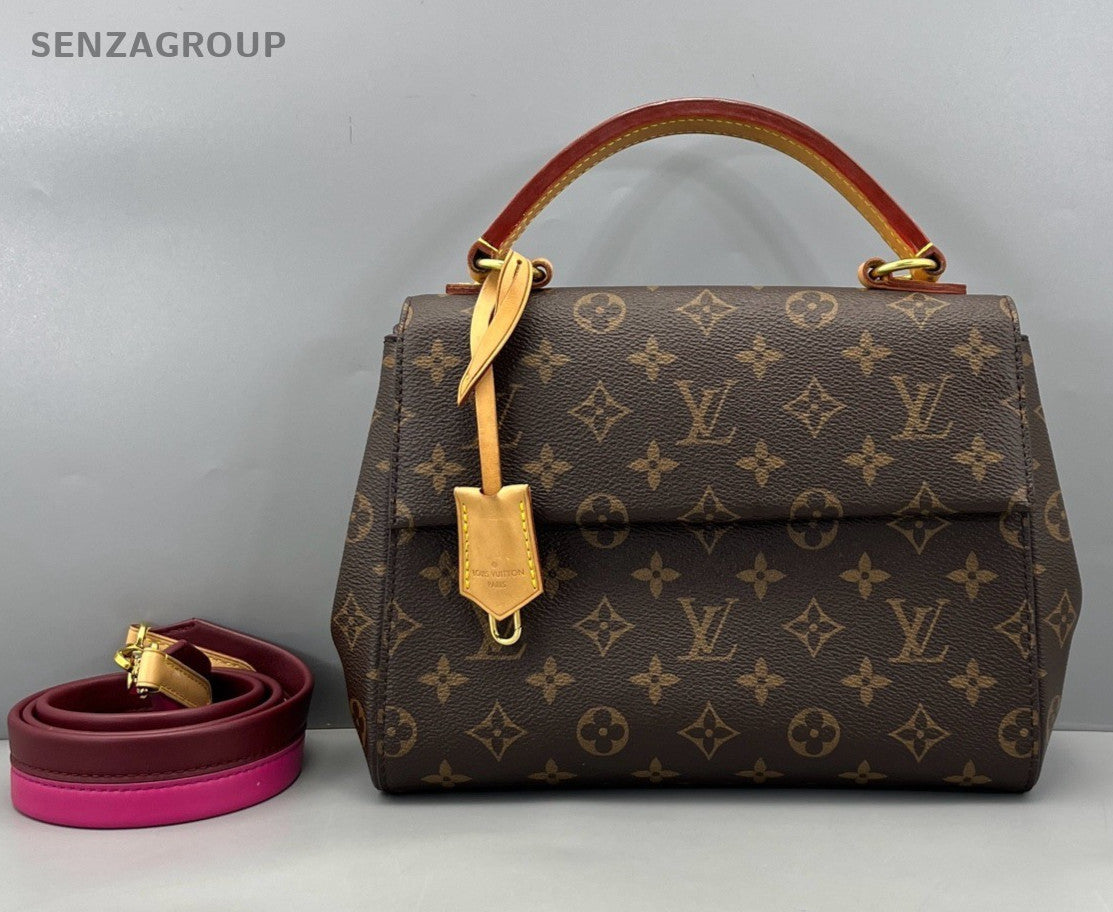 Louis Vuitton Cluny bb PM Monogram Top Handle 2way Shoulder bag Brown Women