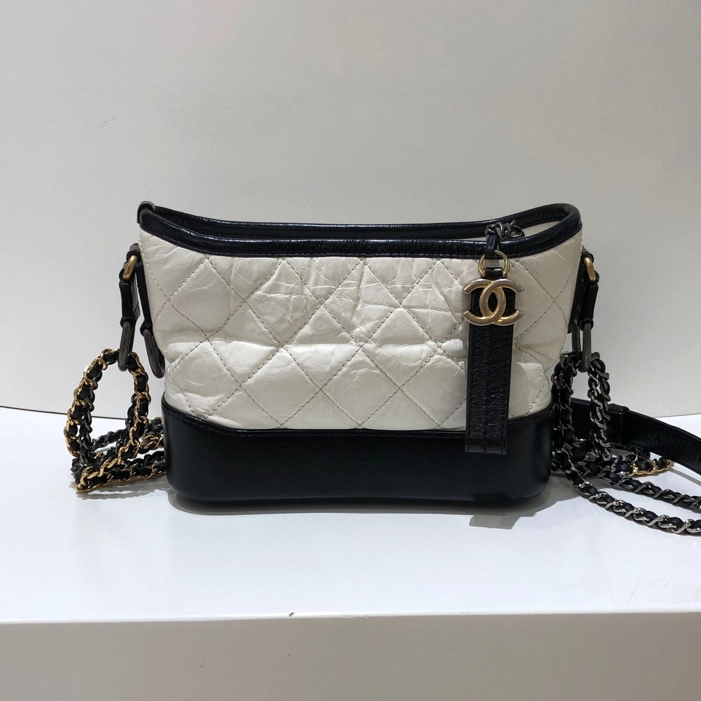 CHANEL Small Black White Colorblock Crossbody Bag For Women